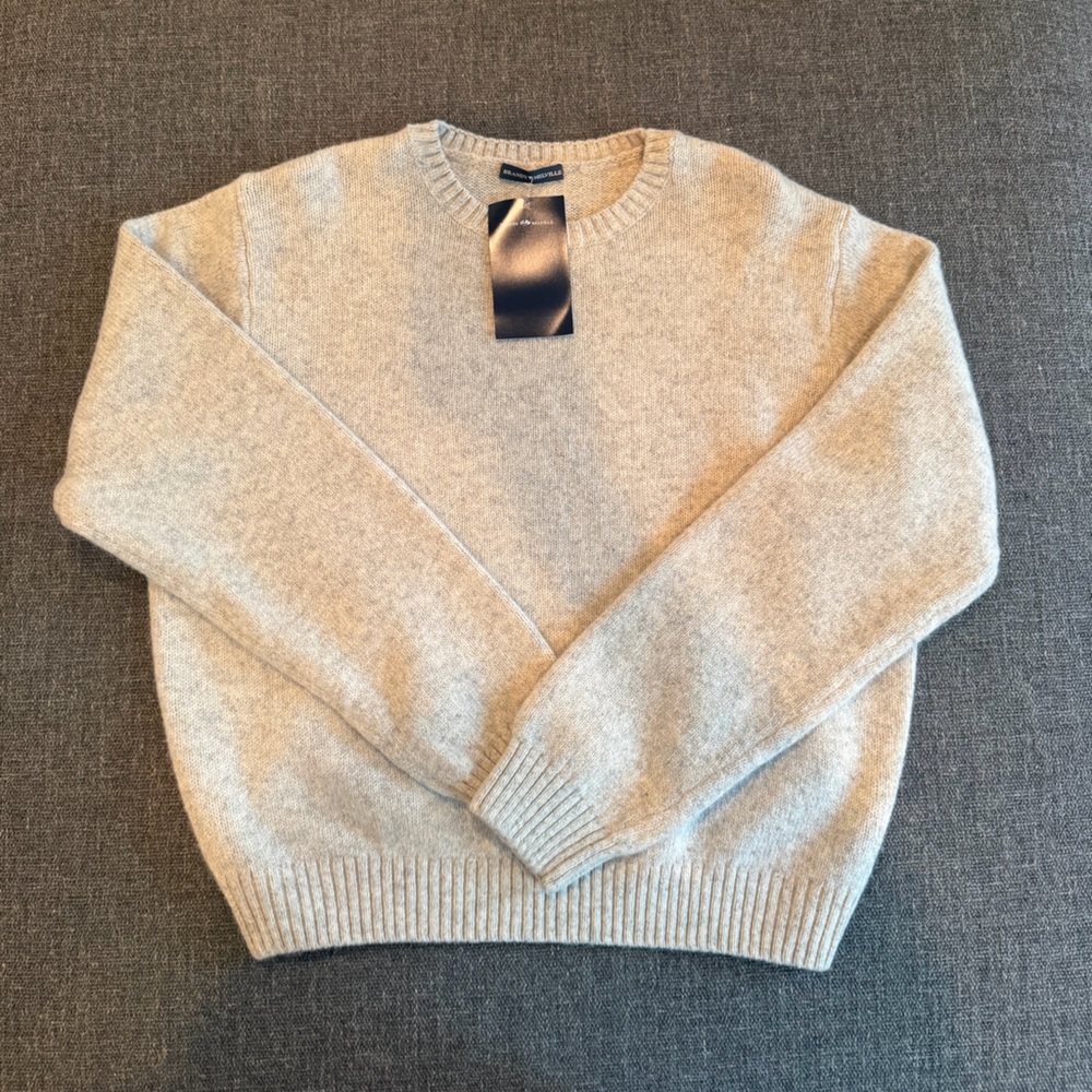 Brandy Melville Cream Knit Crewneck Sweater